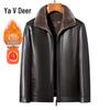 Yalu Men's Fleece Lined Leather Jacket