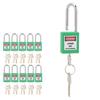 10Sets 38mm Lockout Tagout Lock Durable Nylon Isolation Design Corrosion Resistant Padlock with 20 Keys