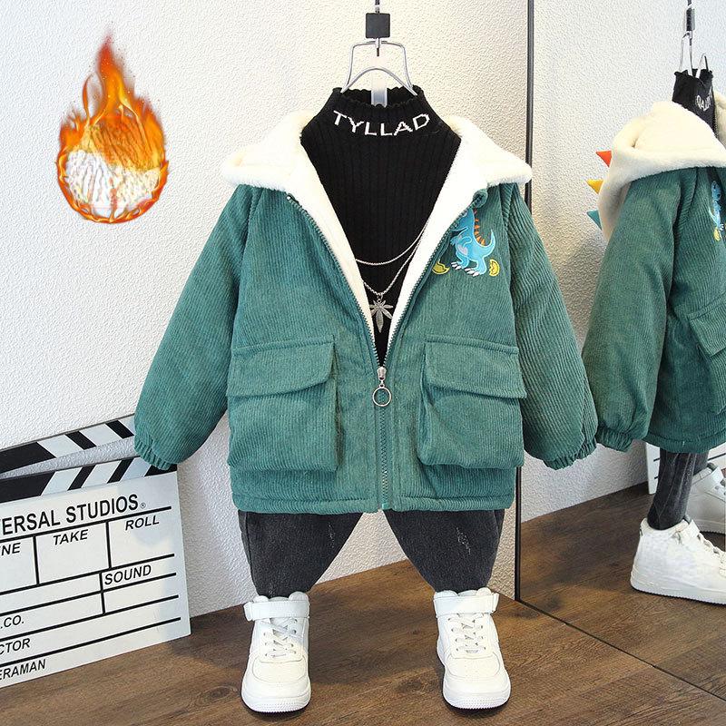 Children's Fleece Thickened Hoodie Autumn and Winter Casual Warm Coat for Boys and Girls