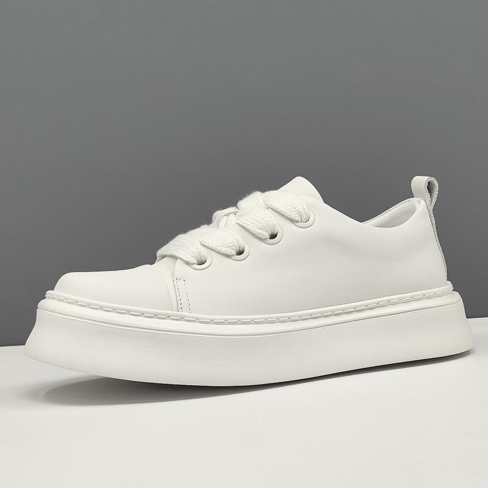 Кеды на платформе модные туфли кожаные на толстой подошве дышащие повседневные печеньки 38