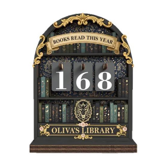 Yousheng Buch Dieses Jahr Gelesen Zähler Holz Leseziel Herausforderungs-Tracker mit Zahlenschildern Bücherregal Dekoration Buchliebhaber Bücherwurm Geschenk