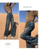 Black-Gray High-Waisted Wide-Leg Jeans for Women - Velvet-Lined, Thick, Loose-Fit, Slimming, Straight-Leg, Floor-Length, Petite, Trendy Pants
