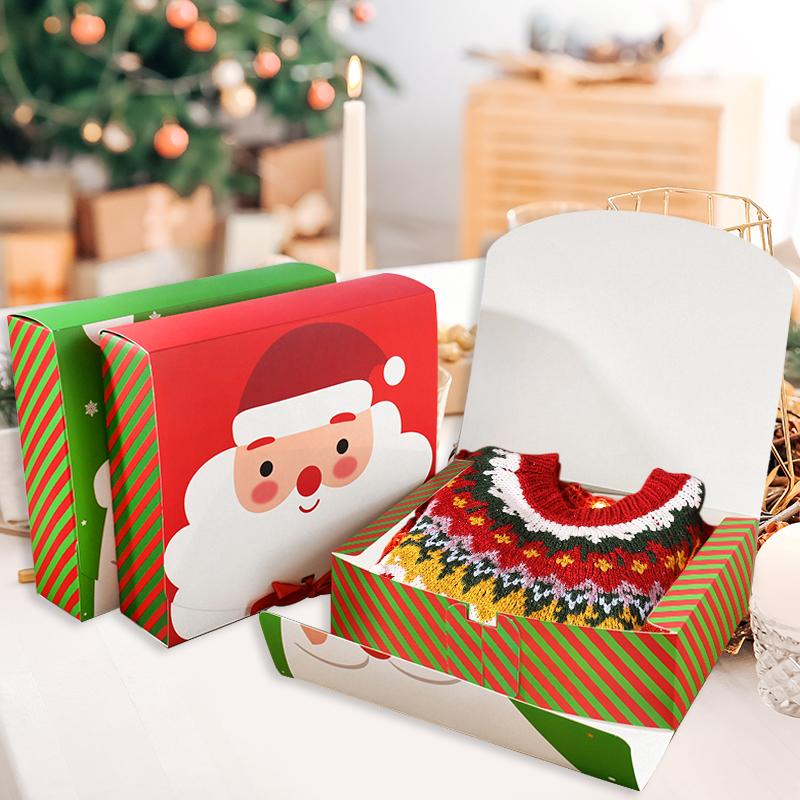 4Pcs Christmas Gift Box Santa Claus Large Cookie Snack Cake Packaging Box Xmas Noel Navidad Kids Gift Home Decor 2025 New Year