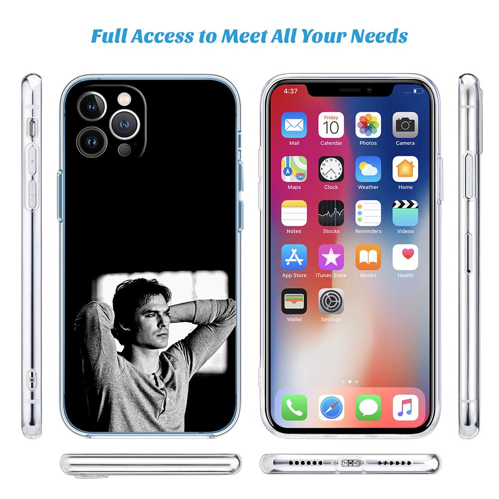 Vampire Diaries Damon Transparent Phone Case for Motorola Moto G40 G04 G05 One Ace Action Fusion + Plus Hyper Macro Vision Zoom