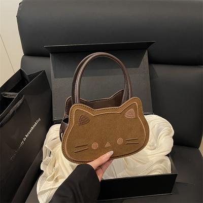 New Cute Cat, Small, Exquisite, Fashionable and Versatile, Trendy Simple and High-end Girl's One-shoulder Messenger Handbag