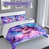 3PC Custom Name Unicorn Fantasy Artwork Bedding Set Duvet Cover Closure Includes 1 Duvet Cover & 2 Pillowcases for Bedroom
