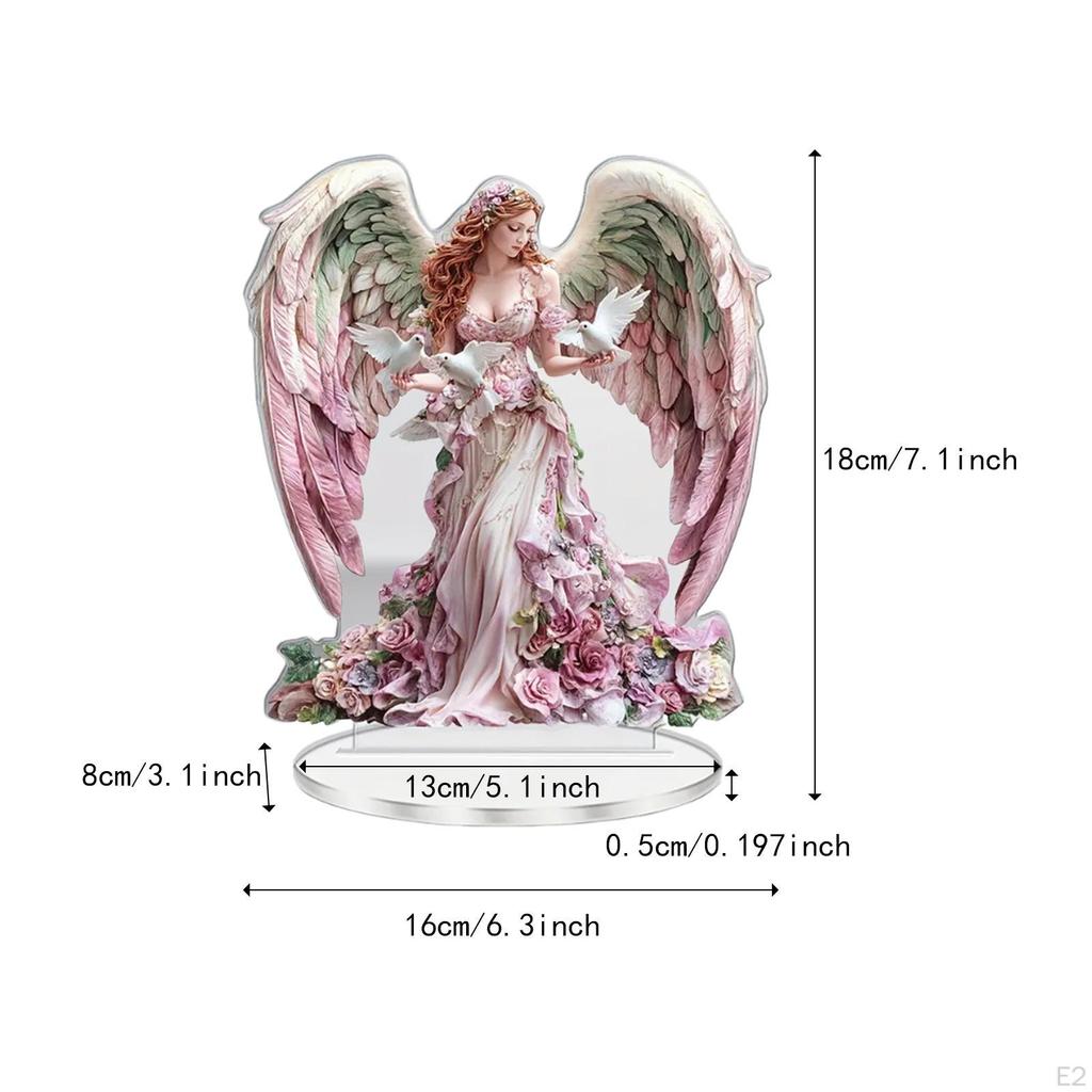 Fairy Desktop Ornament 2D Flat Acrylic Sign Collectible Party Supplies Decorative Tabletop Decor for