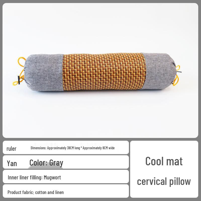 Manufacturer Cylindrical Ice Silk Cooling Pillow - Breathable Mugwort Neck Support Pillow for Summer Comfort