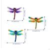 3 Pieces Dragonfly Wall Art Decor Hanging Decoration Metal Ornament Sculpture for Fence
