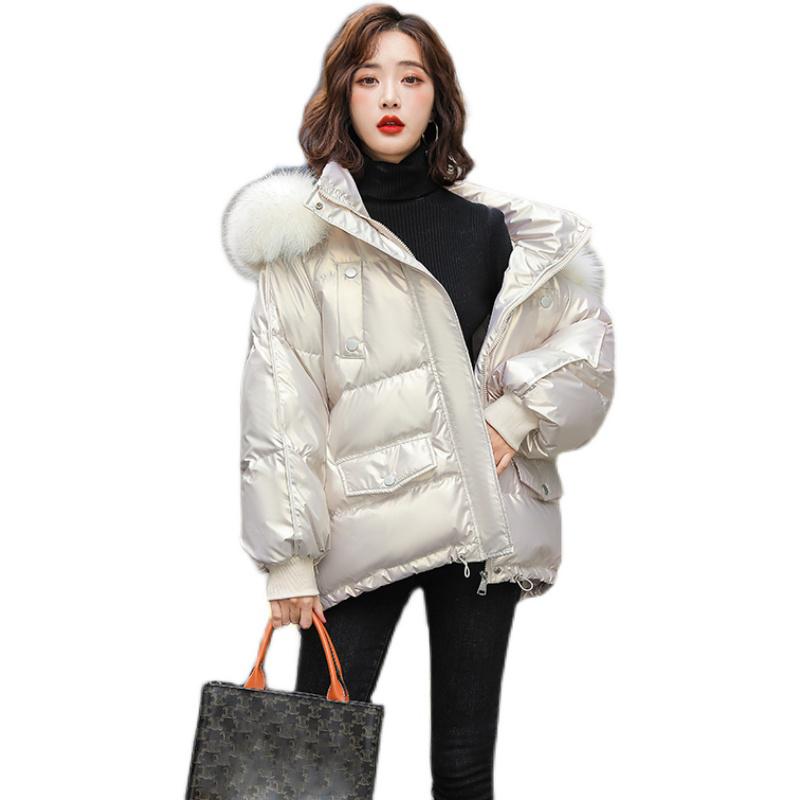 

Пуховик Женская зимняя свободная стеганая куртка с капюшоном