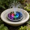 Runde Solarbetriebene Wasserfontäne Mit Dynamischer Farbbeleuchtung Ideal Für Kleine Wasserspiele Und Gärten