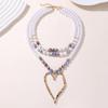 Geometric Pendant Necklace For Women With Multilayer Pearl Design And Gold Plating Autumn Style