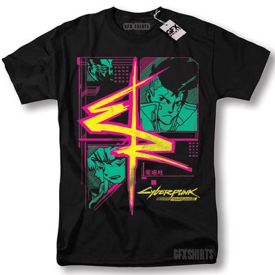 Cyberpunk Edgerunners 2077 Shirt Anime Lucy Rebecca David Cosplay Gamer T-Shirt