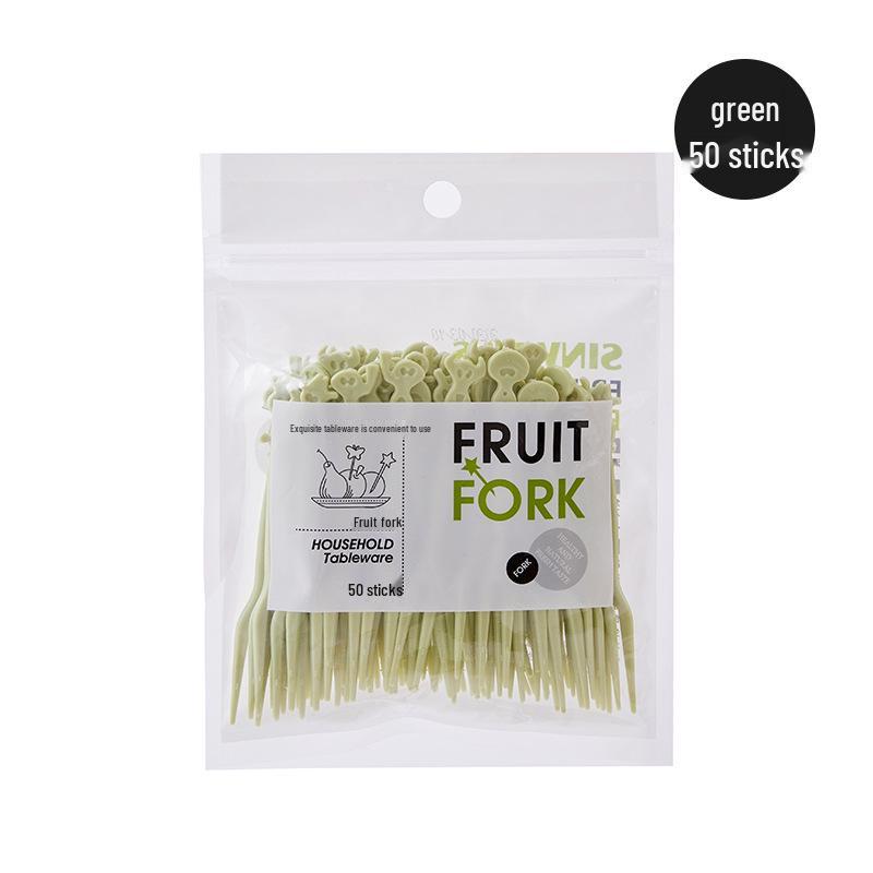 Cute Disposable Fruit & Cake Fork Set for Household Use