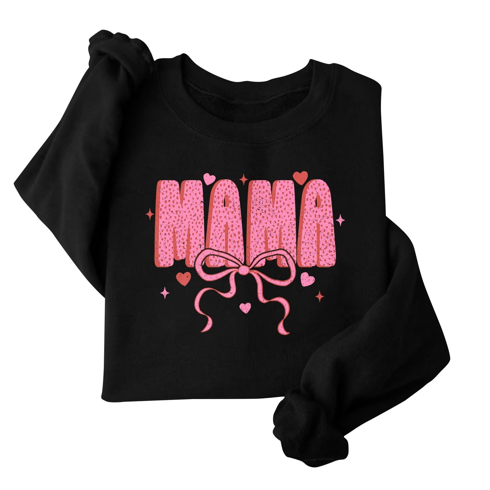 

Женская модная свободная толстовка с длинным рукавом и круглым вырезом с принтом ко Дню святого Валентина S чёрный