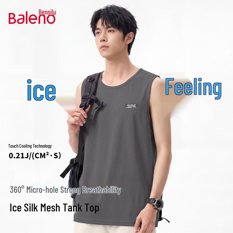 

Baleno Men s Ice Silk Cooling Mesh Sleeveless T-Shirt 4XL