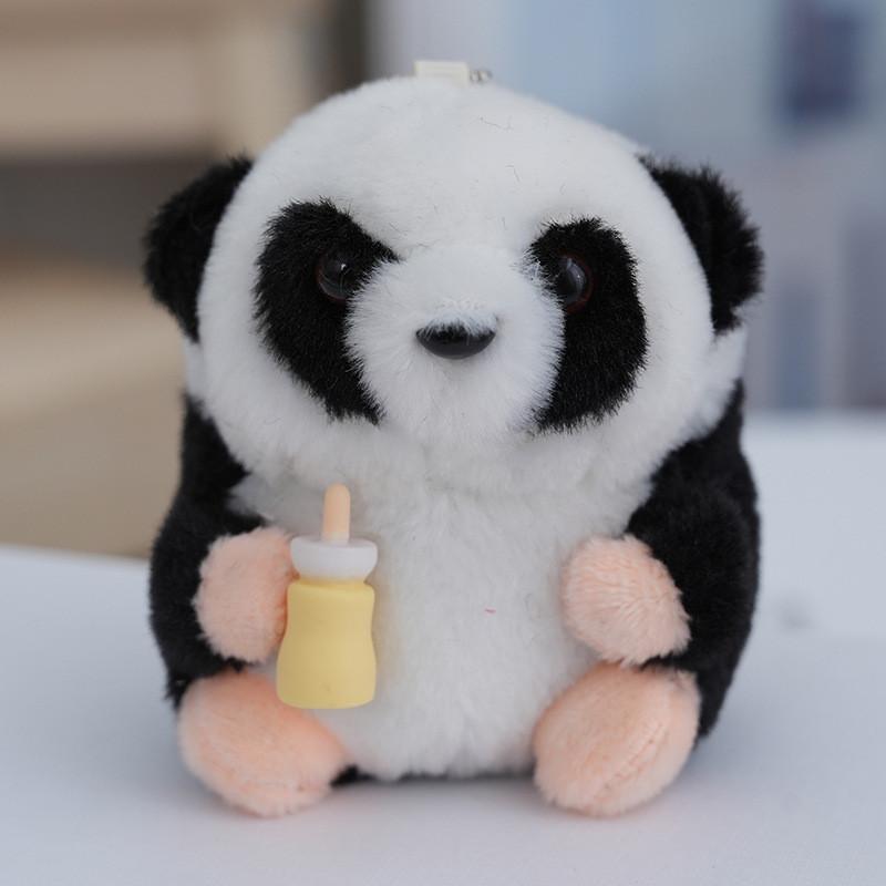 Fluffy Panda Keychain Plushie Cozy Pp Cotton Filling For Backpacks And Purses