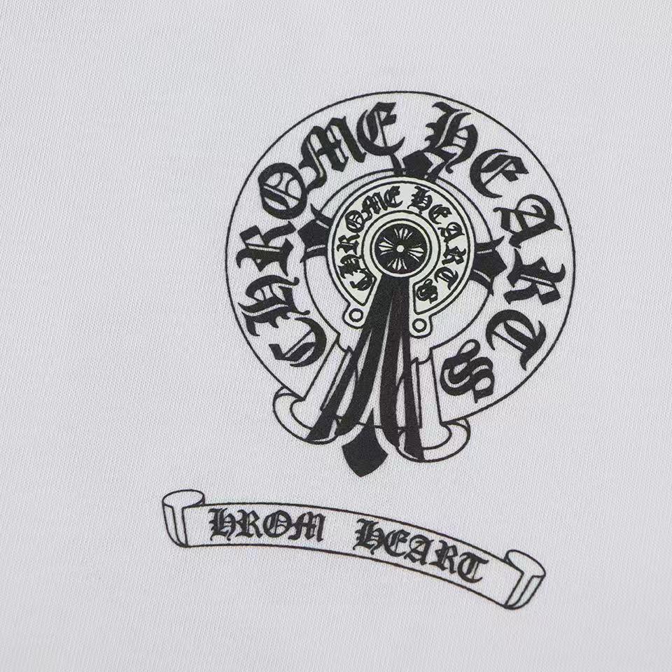 W353 CHROME HEARTS 2025 Summer New High Quality Cotton Round Neck Loose Large Size Men's and Women's T-shirt Couple T-shirt