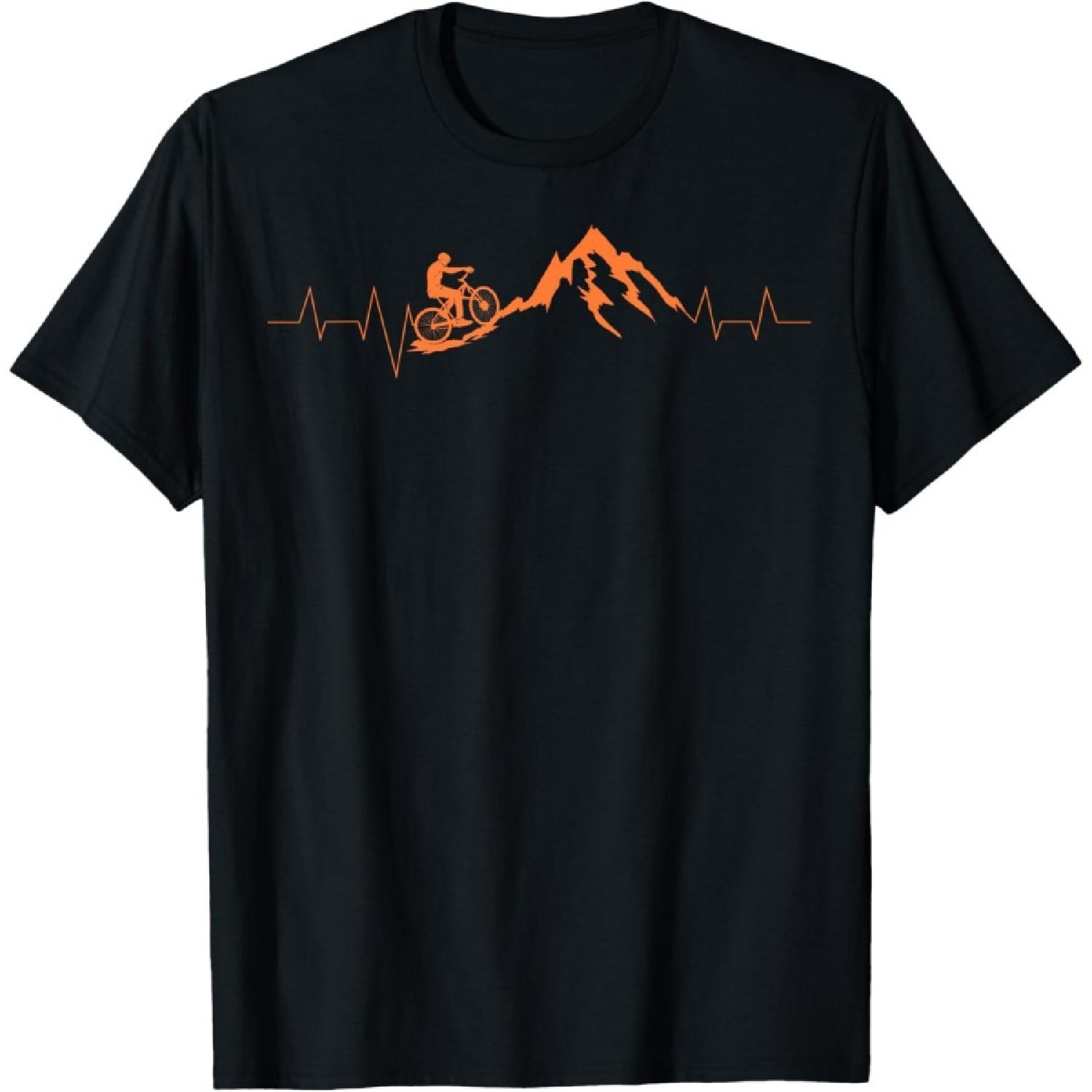 Mountain Bike Heartbeat Shirt _ Cute Bike Heartbeat Tee Gift T-Shirt S