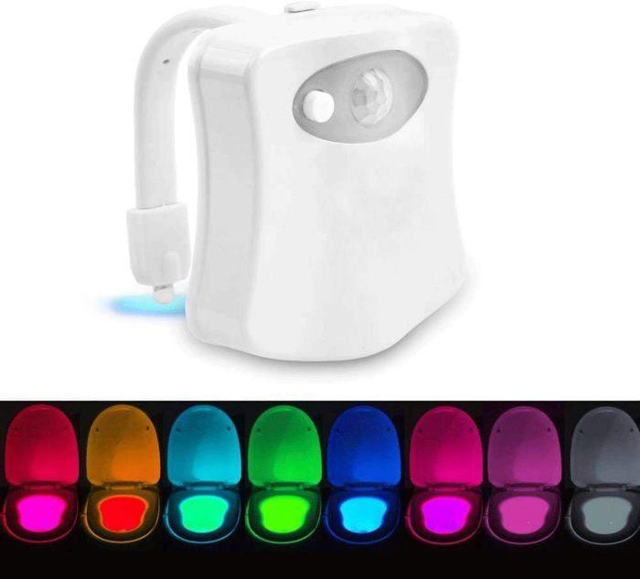 LED Night Light Toilet Light for WC Motion Sensor Lighting 8 Changing Colors Label