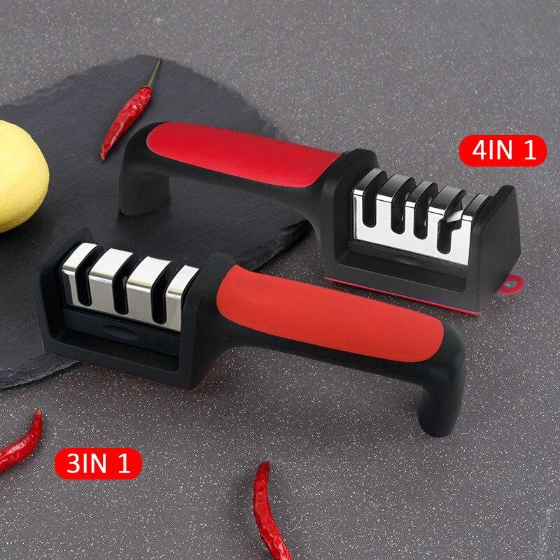 Domácí multifunkční třístupňový brusný kámen na broušení nožů Rychlokeramické ruční ostřicí nástroje Kuchyňský 3/4segmentový brousek na nože