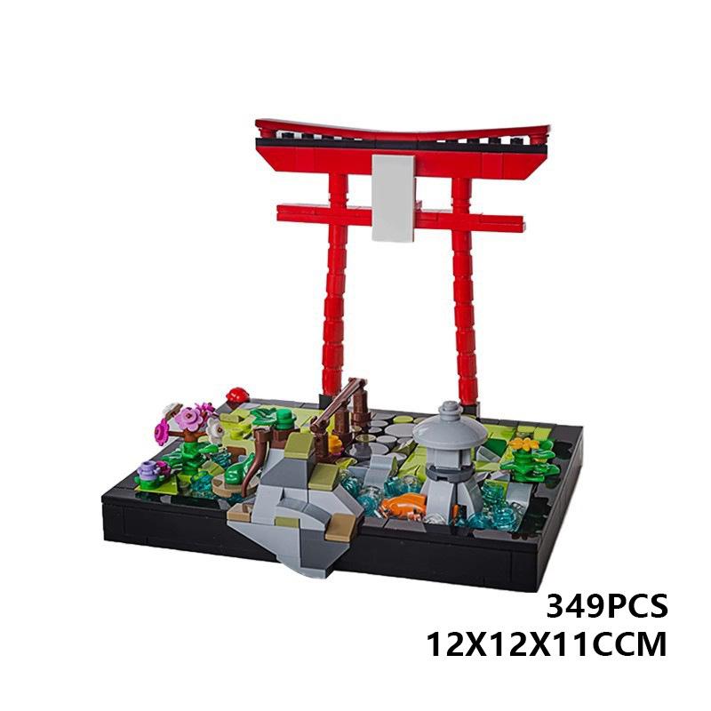 Mini Street Block Mini City Street Special Japanese Garden Model DIY Assembly Toys for Children Educational Anime
