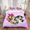 Powerpuff Girls Abenteuer Druck 3-teiliges Bettwäsche-Set Bettbezug mit 2 Kissenbezügen Zuhause Geburtstagsgeschenk