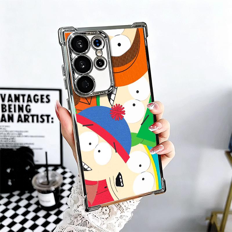 

Cartoon S-South P-Parkes Soft Phone Case For Samsung Galaxy S26 Ultra S25 Edge S24 FE S23 Plus S22 S21 + S20 Plating Anti-Fall F Samsung S23
