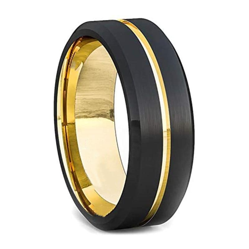 30 Styles Men Blue Grooved Black Stainless Steel Ring Koa Wood And Abalone Shell Inlay Arrow Red Meteorite Ring Men Wedding Band