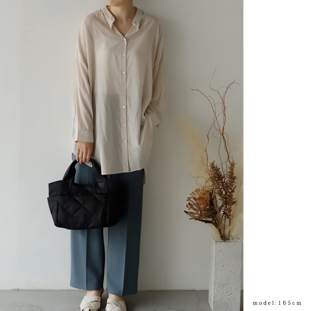 Gratante Quilted Tote B5 Ultra Large Work Top Bonded Wide Tote Bag, Nylon, Size, Women's, Lightweight, Capacity, 2-Way Bag, Zipper, Tote, Gusset,