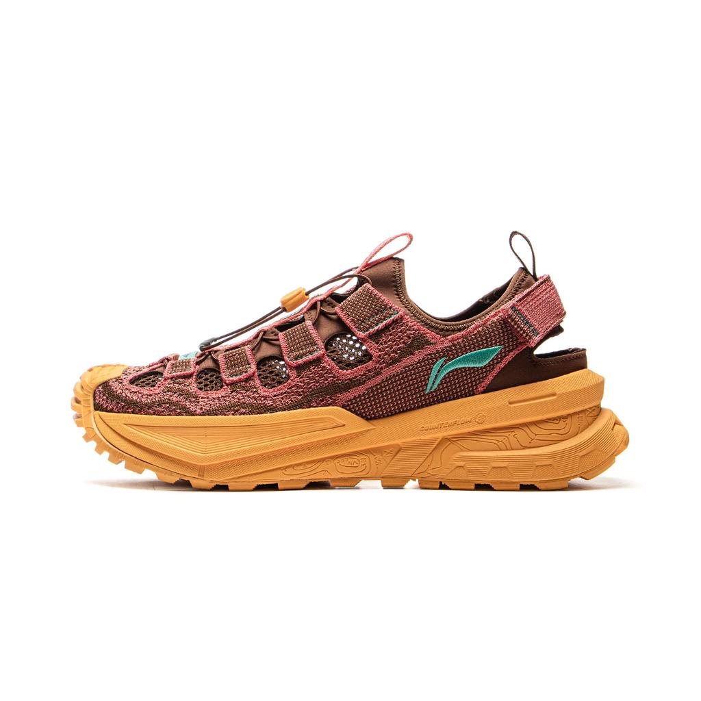 Li Ning CF Su Xun Chuan Lehké Venkovní Trendy Protiskluzové Odpružené Boty do Potoka Unisex Boty Červenohnědé AHLV001-3