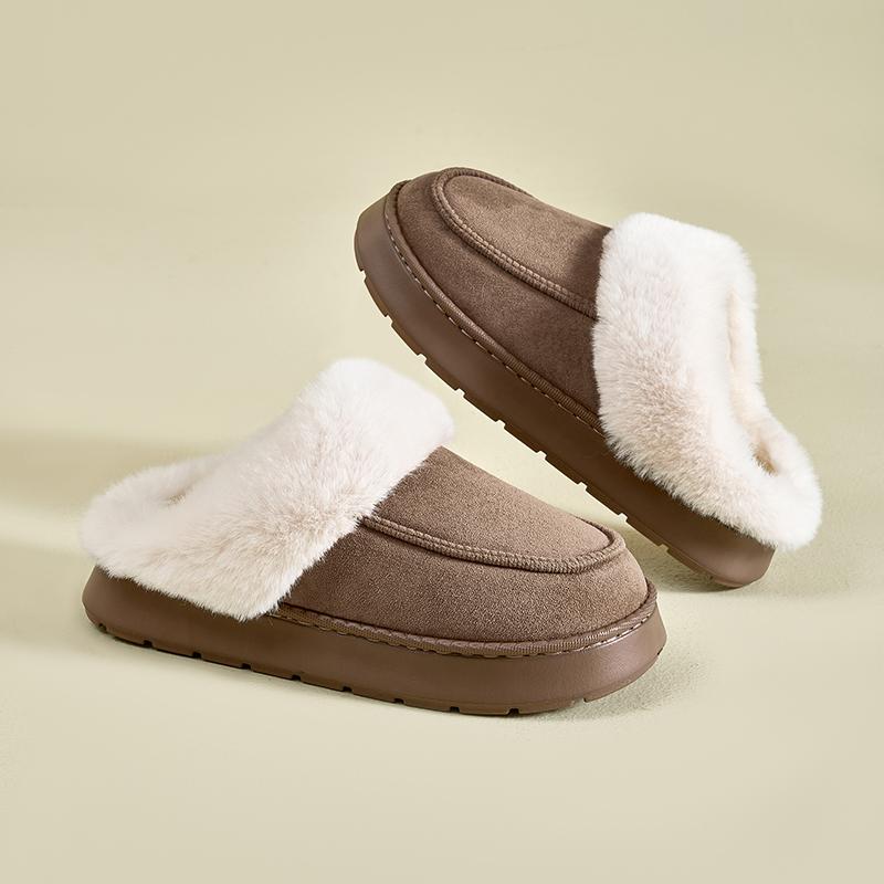 Fashion Furry Soft Warm Men Slippers Winter Cotton Slippers Male Flats Soft Non-slip Slides Household Indoor Slippers