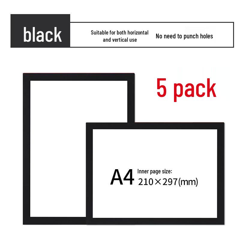 A4 Frosted Magnetic Loose-Leaf Document Sleeves - 5 Pack