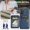 For Samsung Galaxy A23 4G Case Leather+TPU Phone Cover Built-in Magnetic Holder Metal Sheet