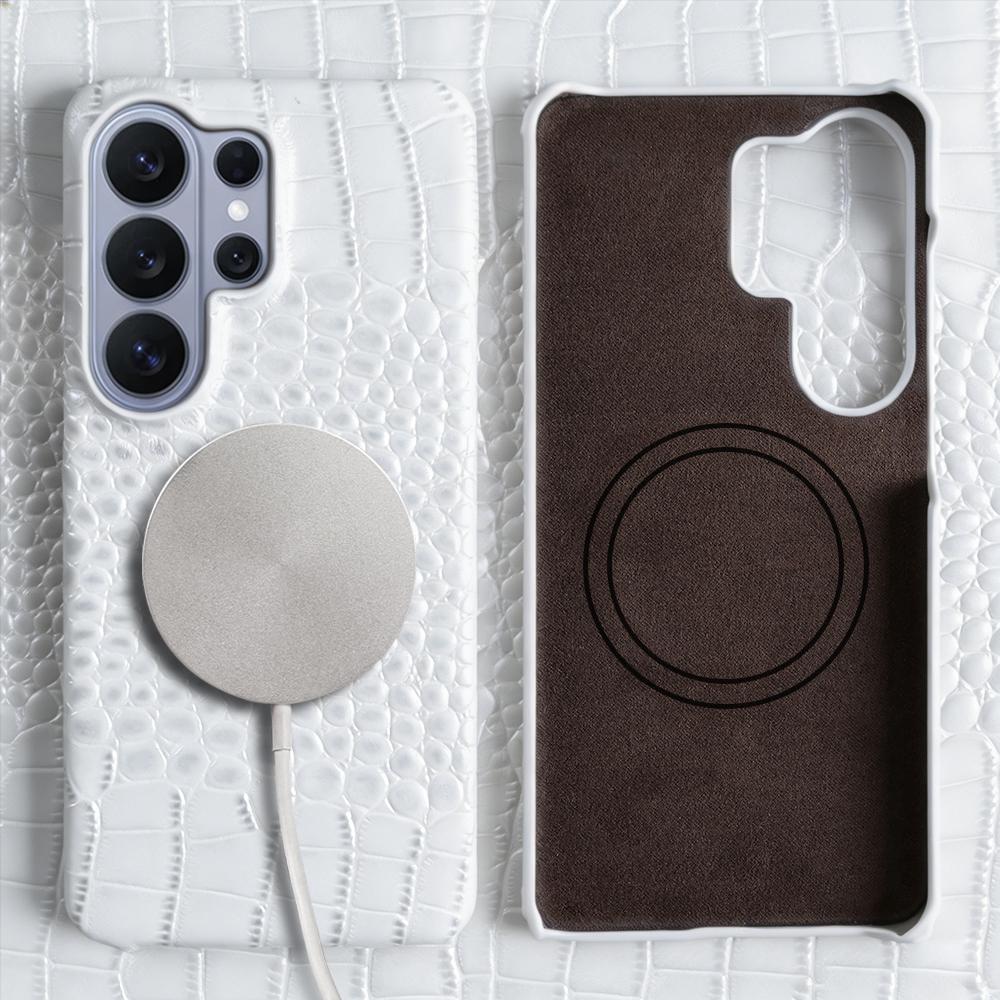 Custodia per Telefono in Vera Pelle di Coccodrillo per Samsung Galaxy S26 Ultra S25 Plus S24 S21 S23 FE S21 S20 Note 20 Ultra Cover Posteriore