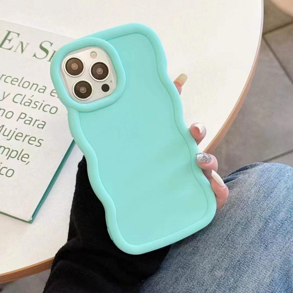 Wavy Phone Case for Xiaomi Redmi Note 13s 13 12s 12 11s 11 Pro Pro+ 12C 13C Candy Solid Color Shockproof Soft Silicone Phone Casing Cover