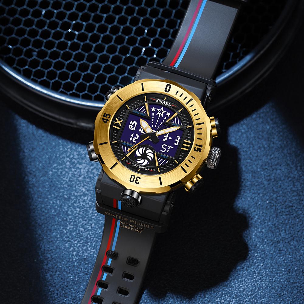 Sports Watch Luxury Men Digital Watches Military 50M Waterproof Man Watches 8051 Digital Wristwatches S Shock Red Watch LED