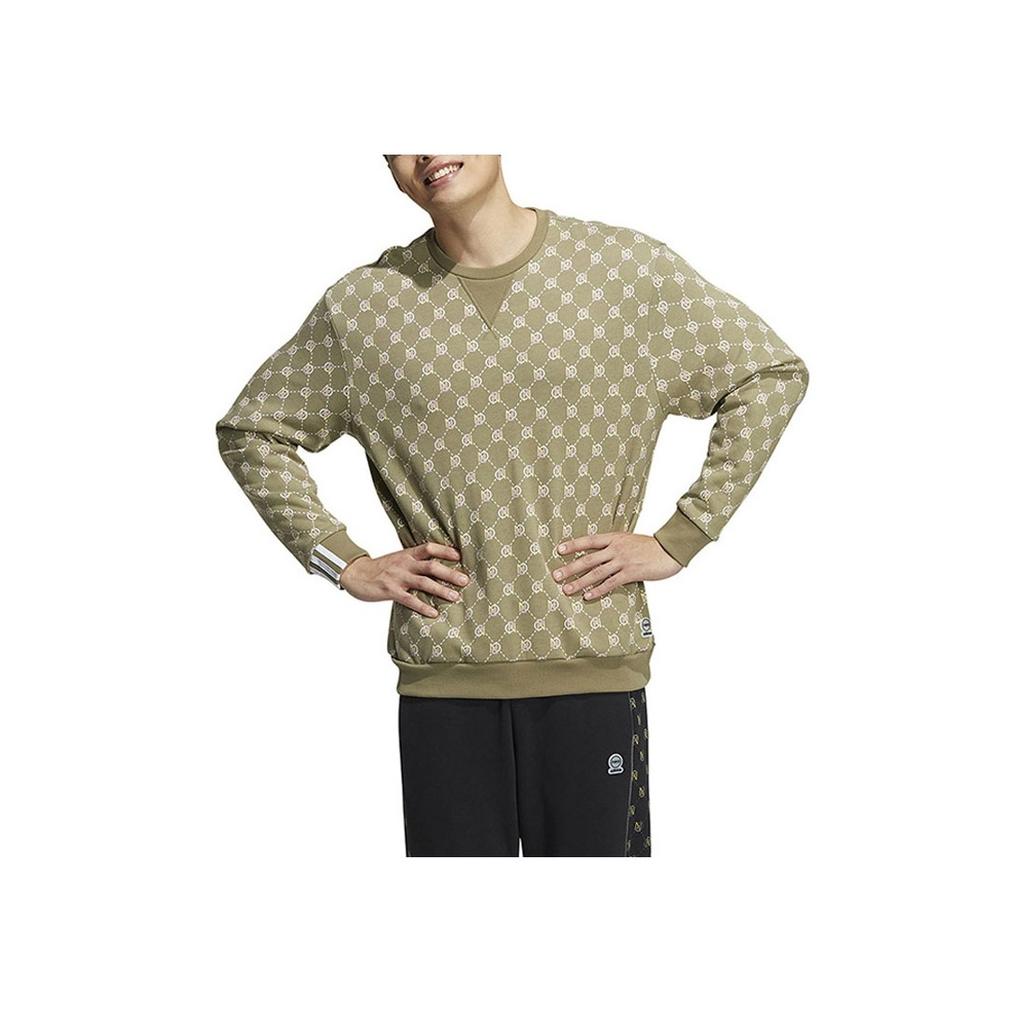 Adidas Neo Patterned Round Neck Long Sleeve Sweatshirt Unisex Sweatshirt Khaki HM1993