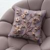 Purple Floral Embossed Style Throw Pillow Covers Pattern Cushion Cover Suitable For Sofa Bedroom Car Pillow Cover