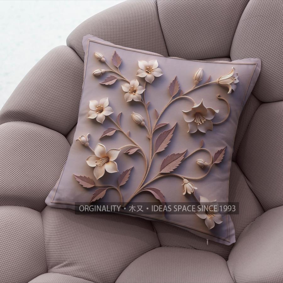 Purple Floral Embossed Style Throw Pillow Covers Pattern Cushion Cover Suitable For Sofa Bedroom Car Pillow Cover