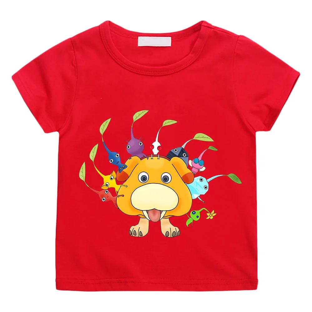 Summer Men's Hot-selling Pikmin Video Game Printed Cartoon Children's Graffiti T-shirt Short-sleeved Clothing