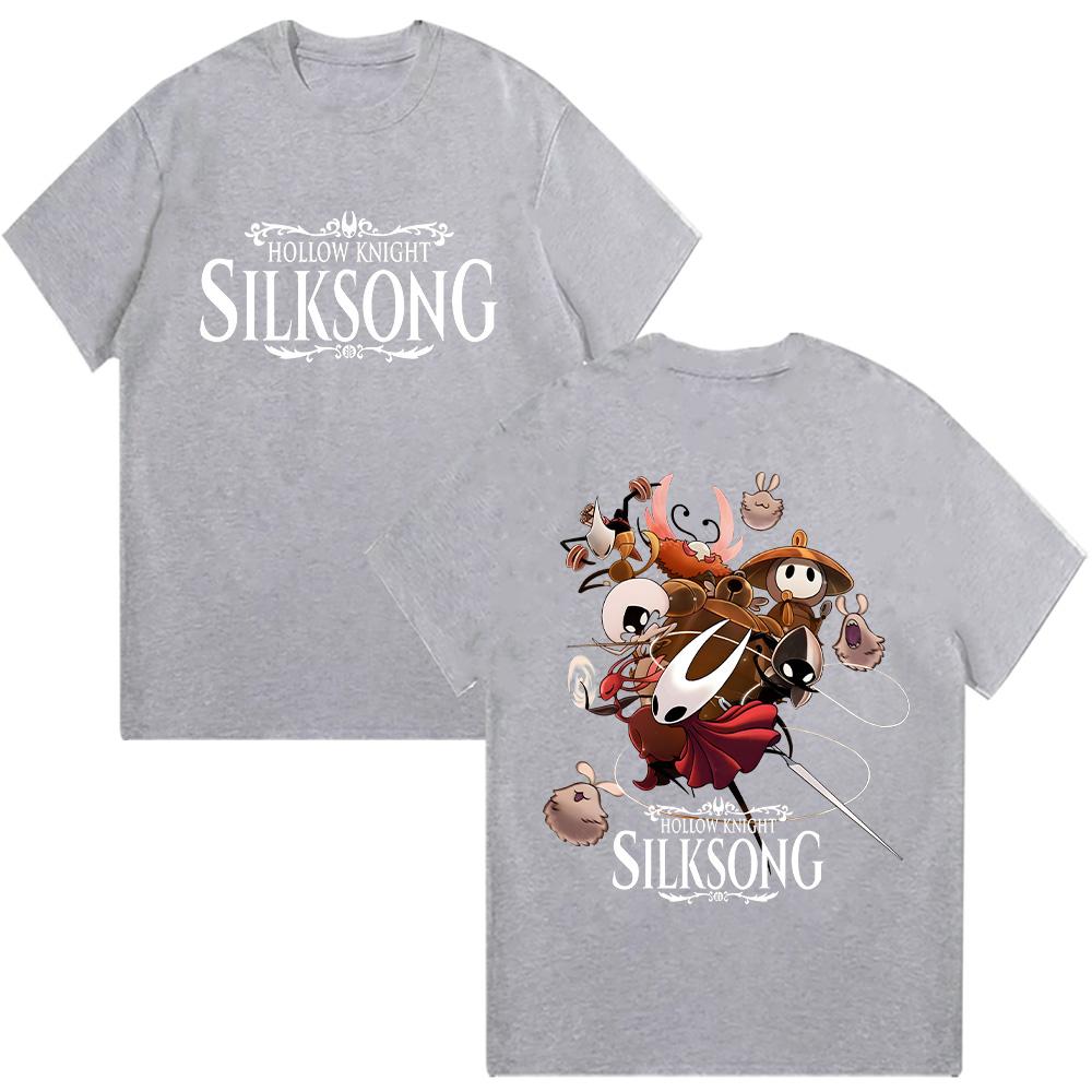 Hollow Knight Silksong Graphic T Shirt Men's Clothing Casual Short Sleeve Top Fashion Cartoon Hot Game Unisex T-shirt Cotton Tee