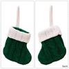 1pcs Red Christmas Knit Socks Green Christmas Cutlery Cover Xmas Candy Bag  Christmas Decorations