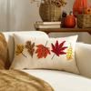 Maple Leaves Throw Pillow Cover Pumpkin Tufted Autumn Pillowcase Plush Pillow Covers  Fall Decor