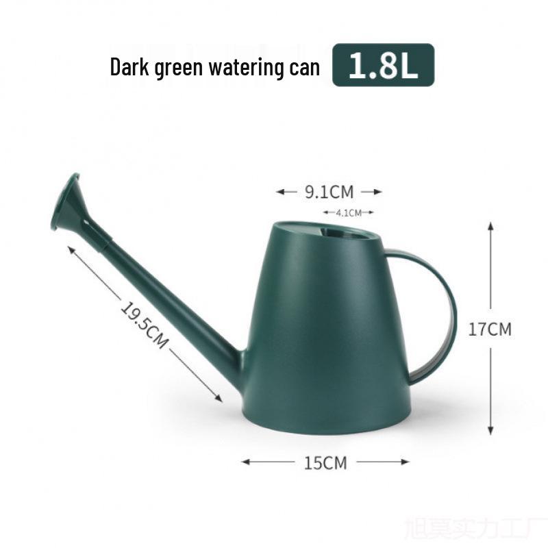 Macaron White Long Spout Watering Can: Resin, Durable, Dual-Purpose for Flowers & Vegetables.