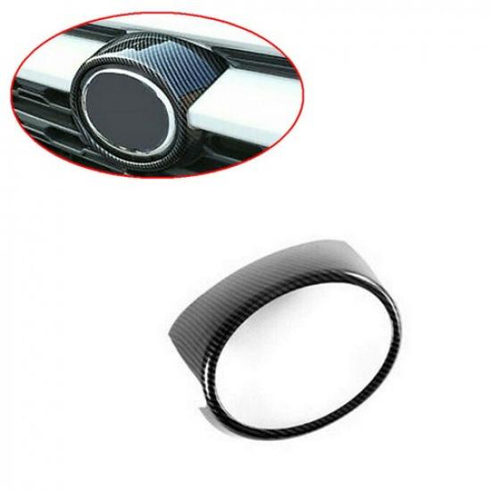 Carbon Fiber Front Grille Logo Decor Frame Cover Trim For Toyota RAV4 2019-2022