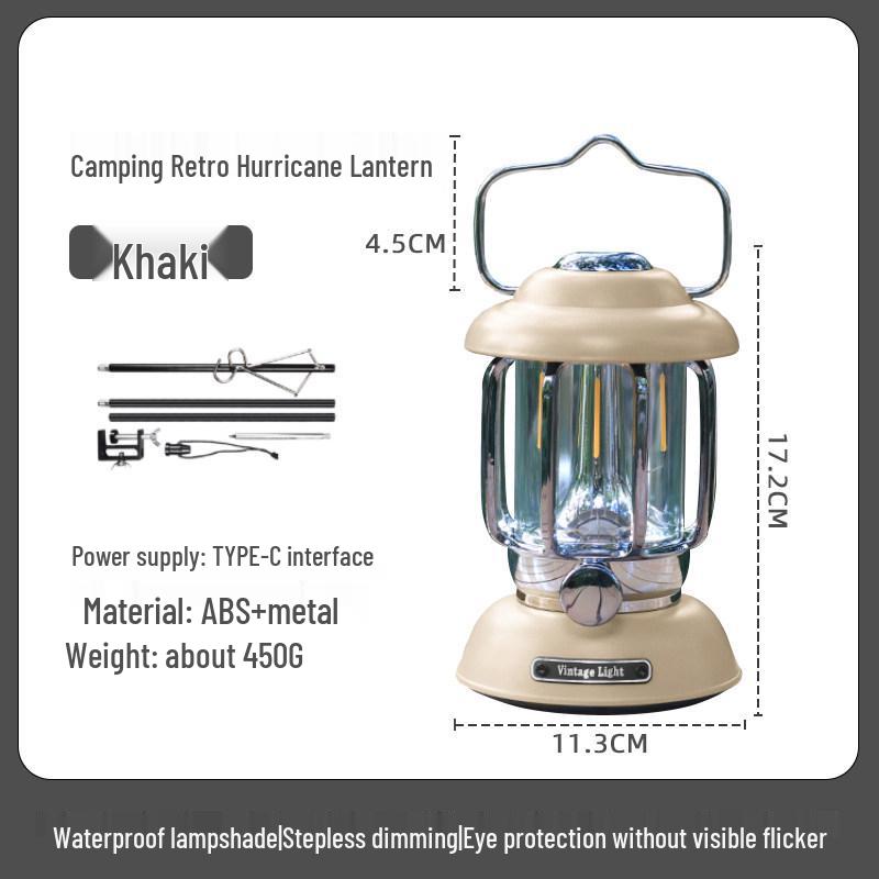 Rechargeable Retro Camping Lantern with Kerosene and Super Long Battery Life