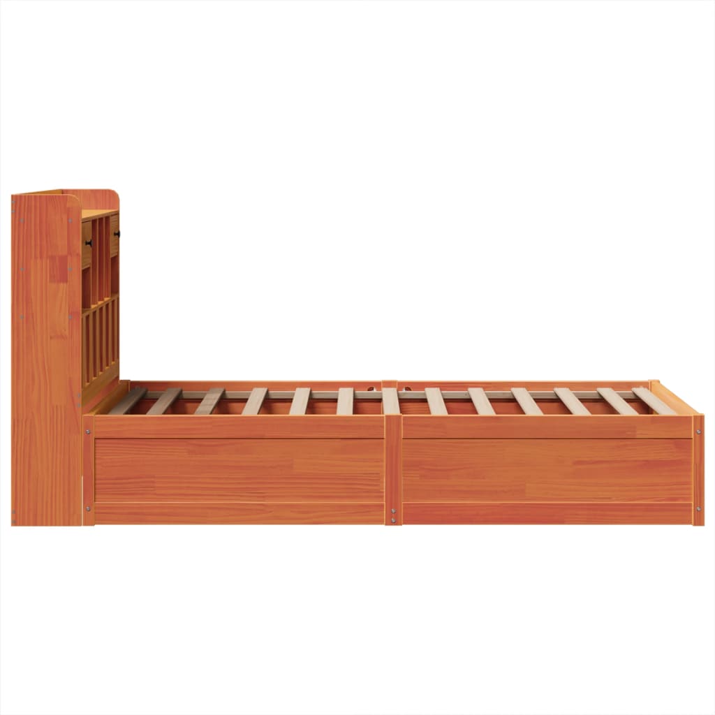 Solid Wood Bed without Mattress Wax Brown 75 x 190 cm Pine Wood