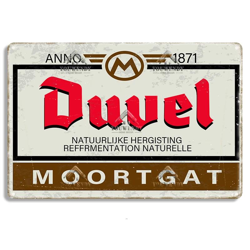 Duvel Beer Vintage Metal Poster, Retro Tin Sign, Decorative Plate, Room Decoration for Pub, Bar, Cave, Club, Wall Art Decor
