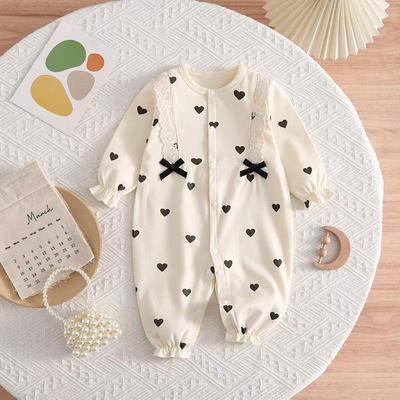Baby Herz Langarm Strampler - Niedlicher & Modischer Säuglings-Krabbelanzug für Frühling & Herbst